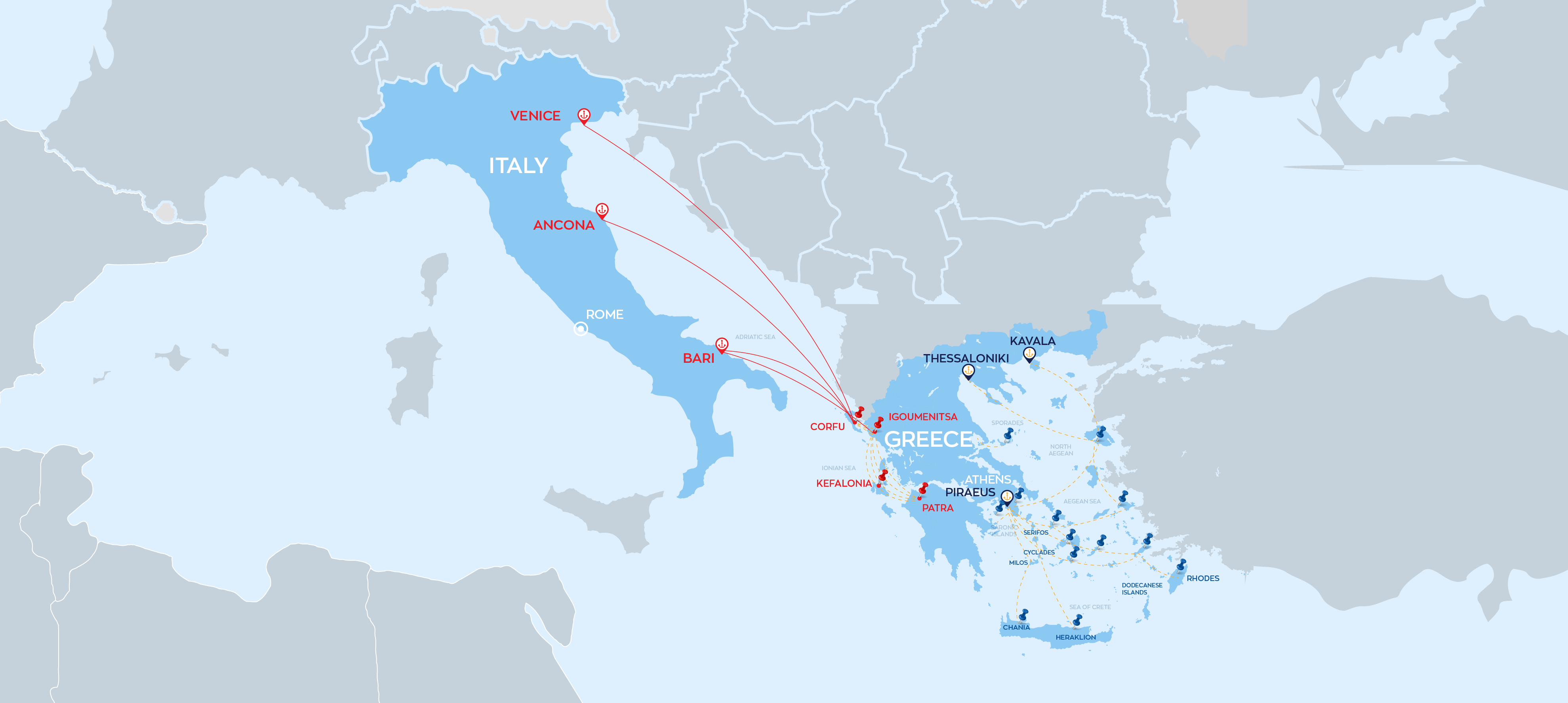 Attica Group Countries Map